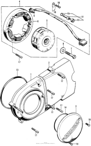 XL100 Left crankcase cover + alternator