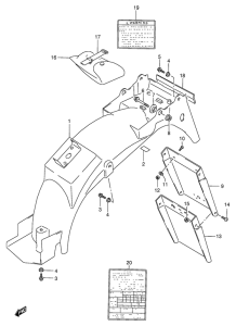 VX800 Rear fender - label
