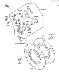 KZ1100 Передний суппорт