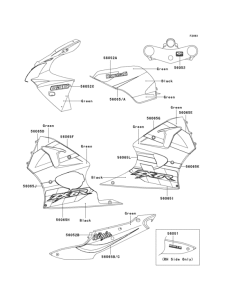 ZX636 Decals(green / black)