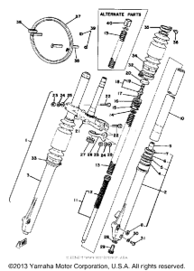 YZ125F Передняя вилка