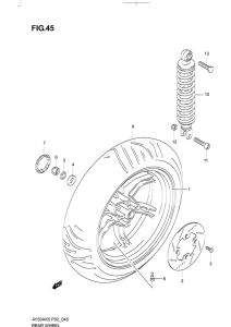 AY50 Rear wheel complete assy