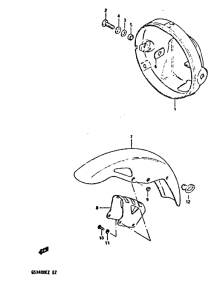 GSX400 Headlamp housing - front fender