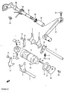 TS125 Переключение передач