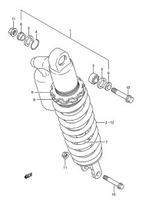 RM250 Абсорбер удавный в сборе задний