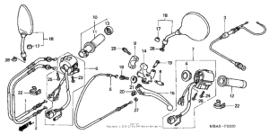 VT750CD Handle lever + switch + cable