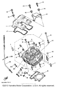 XT350UC (CA ED.) Головка цилиндров