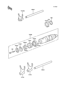 ZG1300 Валы и вилки переключения передач