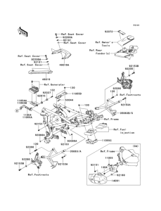 KLE650 Рама ,крепежные детали