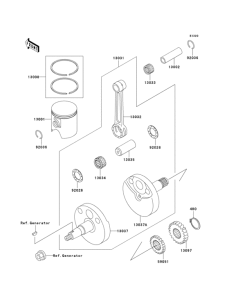 KX65 Коленвал и поршни