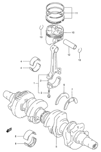 GSX-R400 Вал коленчатый