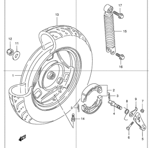 AZ50 Rear wheel complete assy