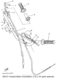 YZ80E1 Руль -тросы