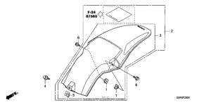 CR85R Задний бампер
