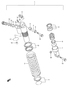 RMX250 Задние амортизаторы