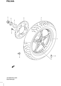 UX125 Rear wheel complete assy