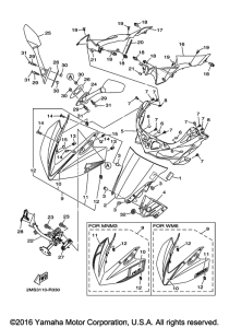 YZFR3GL Стекло ветровое