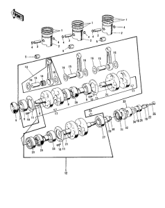 KH500 Crankshaft / pistons