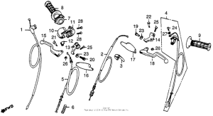 CR80R Control levers + switches + cables