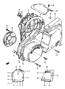 GS1150 Crankcase cover ass`y  (v