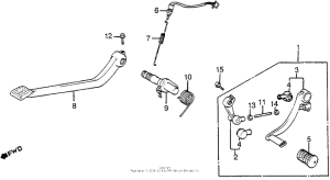 VF1100S Brake pedal + gearshift pedal