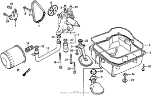 VF500F Oil filter + oil pan + oil pump