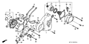 NR750 Left crankcase cover /  water pump