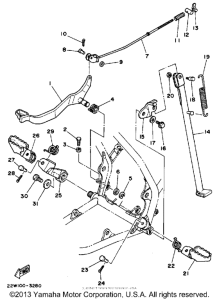 YZ80W (Motocross) Подножки