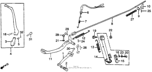 XL500R Kick starter arm + shift pedals + brake pedals