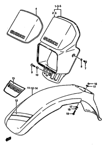 DR600 Headlamp housing-front fender