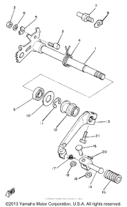 TT500H Shift shaft-pedal