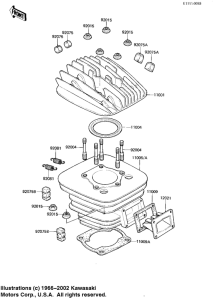KDX175 Cylinder head / cylinder / reed valve