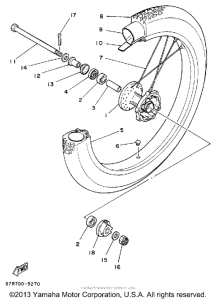 XT350UC (CA ED.) Переднее колесо