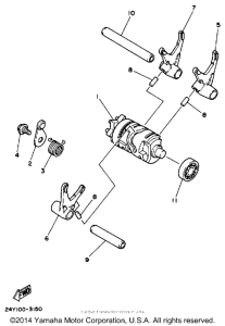 YZ490U Shift cam-fork