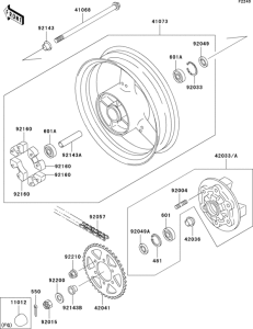ZX750 Задняя ступица колеса