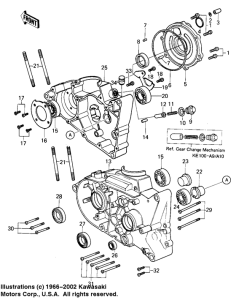 KE100 Картер двигателя