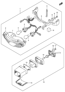 DL650 Задний фонарь