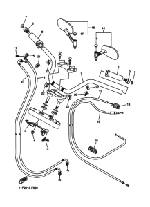 XVS1100A ｽﾃｱﾘﾝｸﾞﾊﾝﾄﾞﾙ & ｹｰﾌﾞﾙ