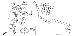 NTV650 Handle pipe / top bridge