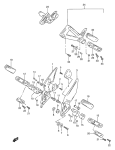 GSF1200S (ABS) Подножки