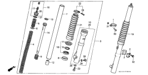 MTX125 Вилка передней оси