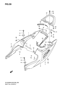SV1000 Обтекатель сидения