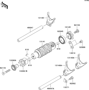 EX650 Валы и вилки переключения передач