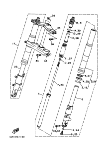 TZ125 Вилка передней оси