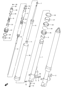 RGV250 Передняя вилка
