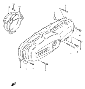 FZ50 Crankcase cover ass`y  (v