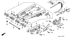 CR125R Rear fork / drive chain