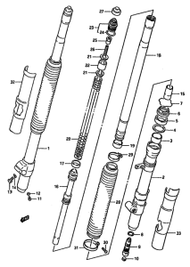 RM125 Вилка передней оси