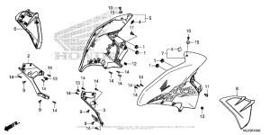 CB500X (ABS) Обтекатель средняя часть