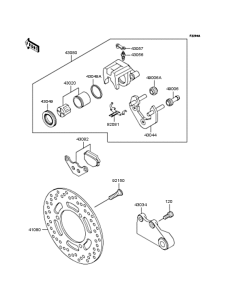EX250 Задний тормоз